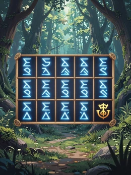 Mystischer Wald Slot mit leuchtenden blauen Runen