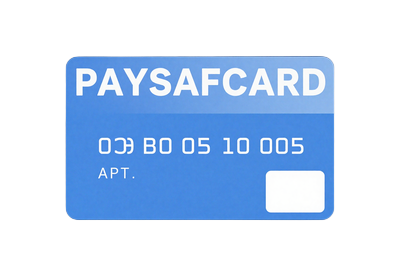 Paysafecard Prepaid-Karte mit blauem Design f&uuml;r Casea Casino