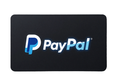 PayPal Logo auf dunkler Karte mit blauem Akzent bei Casea Casino