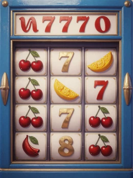 Klassischer Fr&uuml;chte-Slot mit blauem Rahmen